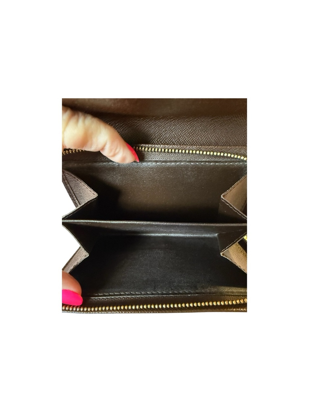 Louis Vuitton Brown Damier Ebene Compact Wallet with Gold-Tone Snap - Picture 9 of 13